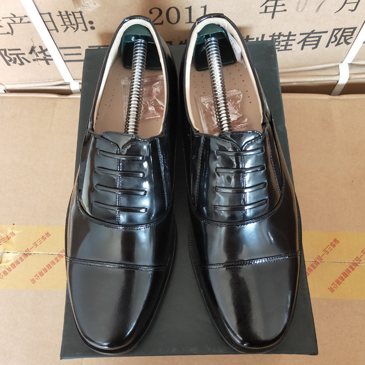3514头层牛皮婚礼皮鞋黑光亮漆皮正装商务礼仪牛皮底皮鞋