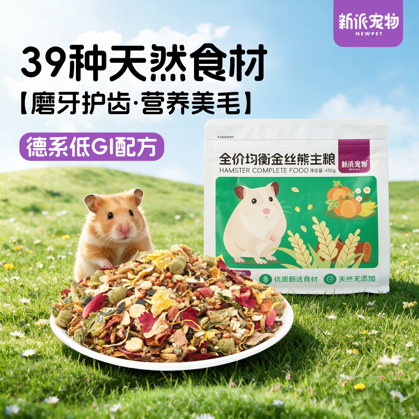 新派宠物金丝熊全价均衡花草主粮