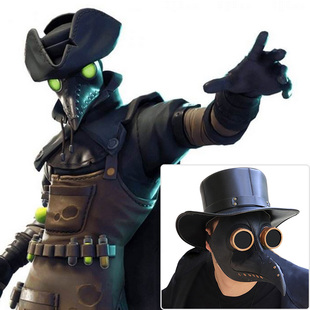 乌鸦嘴面具中世纪瘟疫医生鸟嘴面罩 朋克万圣节派对COS装扮道具