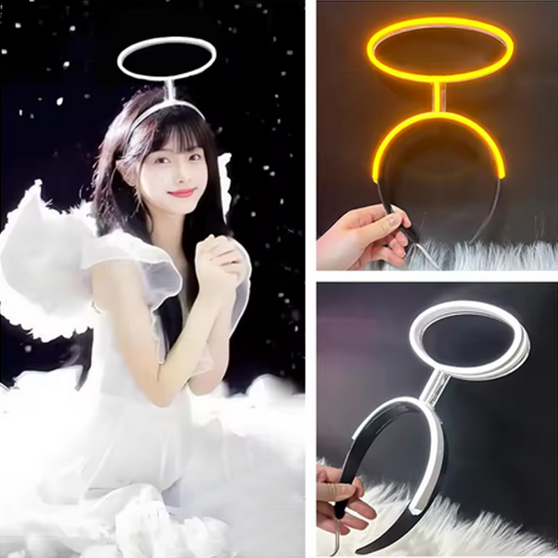 LED霓虹灯天使光环发光发箍道具
