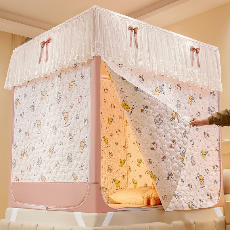 家用卧室加厚夹棉儿童防摔蚊帐