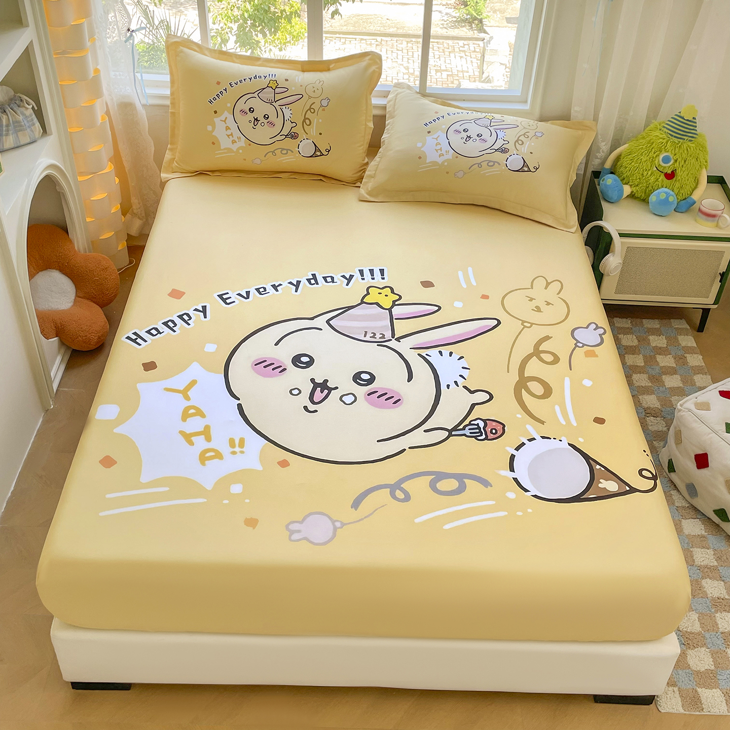 乌萨奇小八床笠纯棉0.9m全棉全包