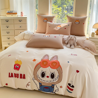 Labubu全棉被套床单四件套高端
