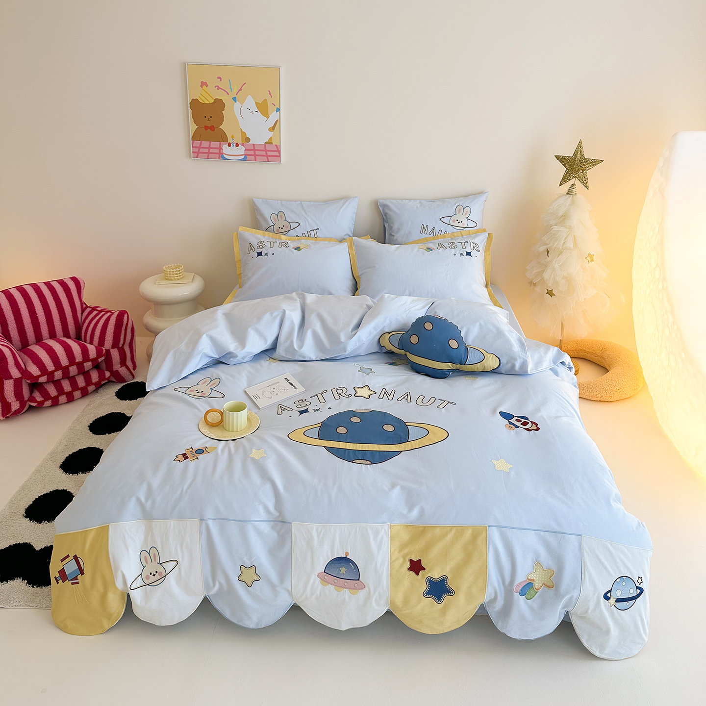 卡通宇航员全棉纯棉用品四件套