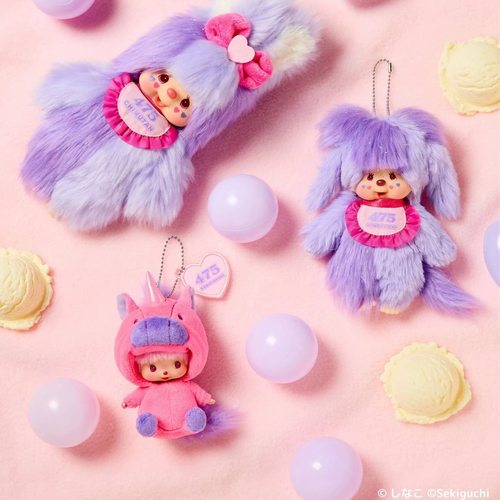 现货日本正版蒙奇奇monchhichi 原宿475合作款独角兽兔子挂件公仔