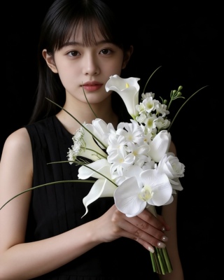 白色新娘手捧花风信子仿真花结婚领证登记婚纱摄影家居饰品手捧花
