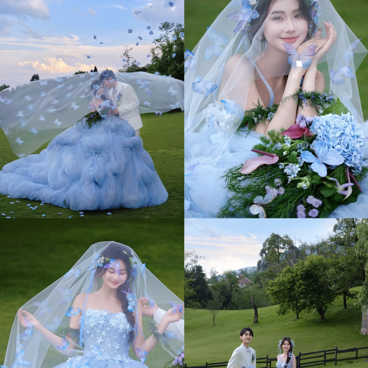 高级感水滴新娘瀑布仿真花影楼婚纱摄影拍照道具结婚影楼手捧花