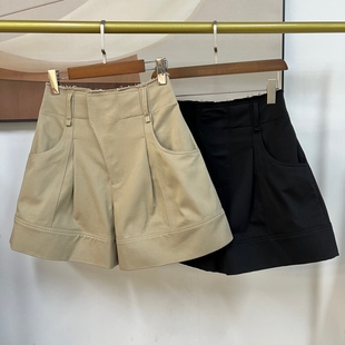 精品腔调短裤  休闲小众意大利进口斜纹棉 舒适藏肉中高腰休闲裤
