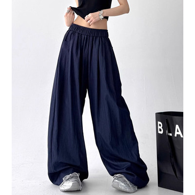韩舞团山本阔腿裤女夏季薄款高腰宽松垂感防晒宽松慵懒风阔腿拖地