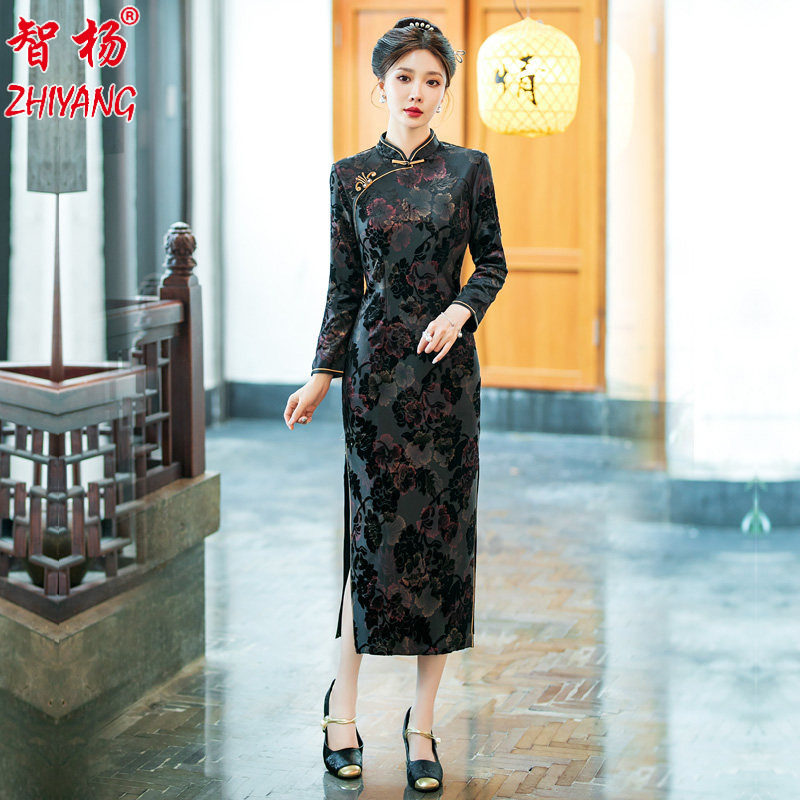 中年妈妈新款旗袍连衣裙年轻款