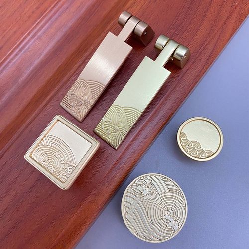 单孔新中式仿古铜吊坠柜门拉手