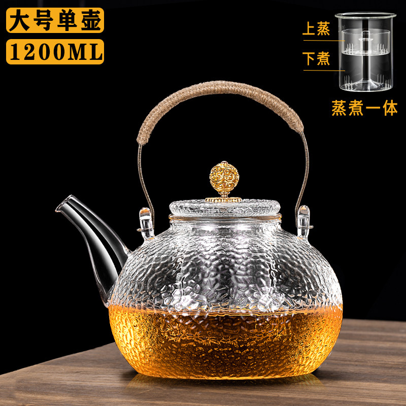 围炉煮茶壶加厚防爆高硼硅玻璃蒸煮茶壶电陶炉烧水壶专用泡茶壶