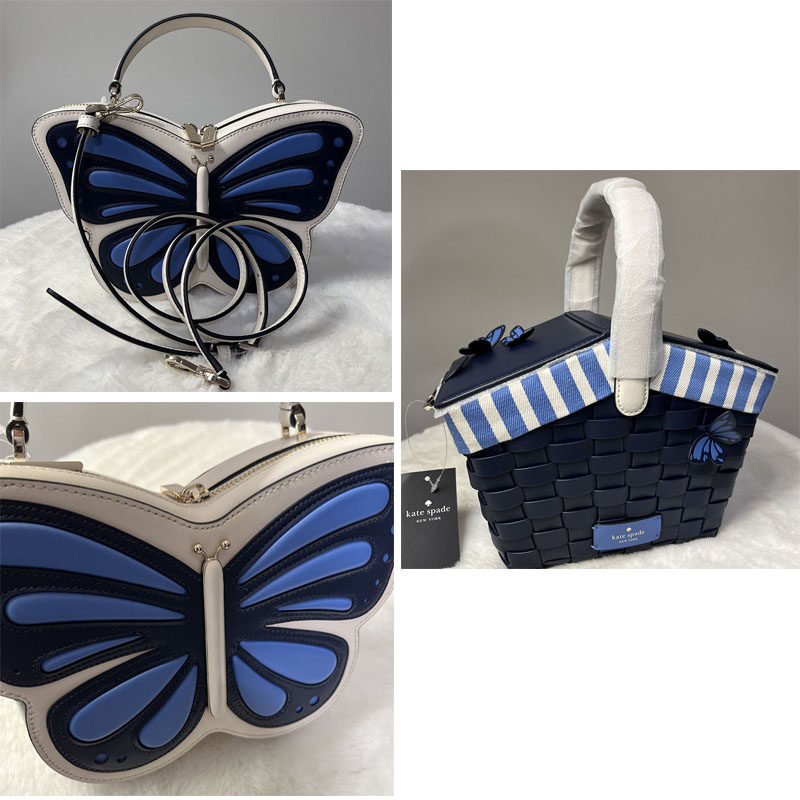 katespade手提包蓝蝴蝶野餐篮KS