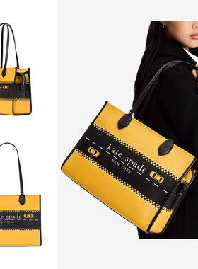 kate spade纽约标志性黄色出租车Yellow cab汽车Taxi托特包单行道