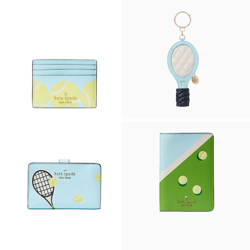 kate spade 24新款3D立体网球拍异型包挂零钱包钥匙扣卡包护照夹