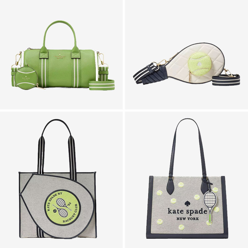 kate spade 3D立体网球拍斜挎包运动网球零钱包挂波士顿包托特包