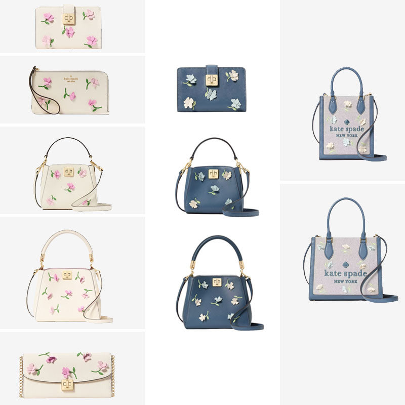 kate spade 25新款拼贴花朵单肩斜挎包链条钱包托特包高雅PHOEBE