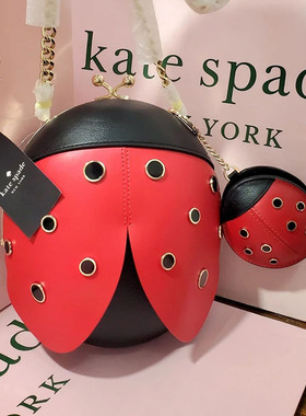 kate spade 2023新款3D立体瓢虫异型包斜挎单肩零钱包挂手腕包KS