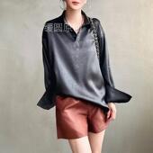 衬衫 缓圆原创25春时尚 优雅轻奢老料香云纱长袖 女自在随性高级满满