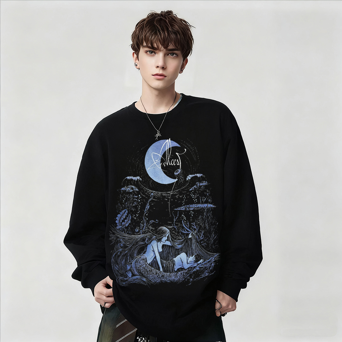 乐队印花长袖T恤男女款纯棉上衣