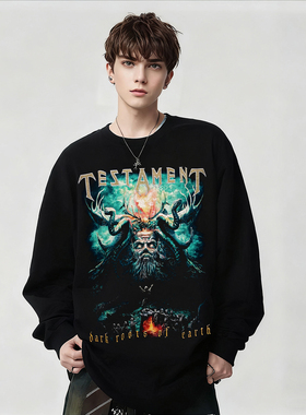 Testament圣约乐队印花纯棉长袖T恤欧美摇滚男上衣打底春秋冬定制