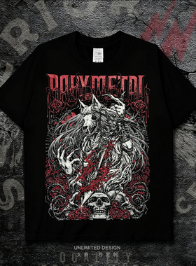 日本Babymetal乐队周边骷髅印花金属摇滚纯棉短袖T恤青春流行夏季