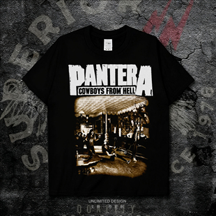 Pantera潘多拉乐队金属欧美摇滚印花数码直喷男女款纯棉短袖T恤夏