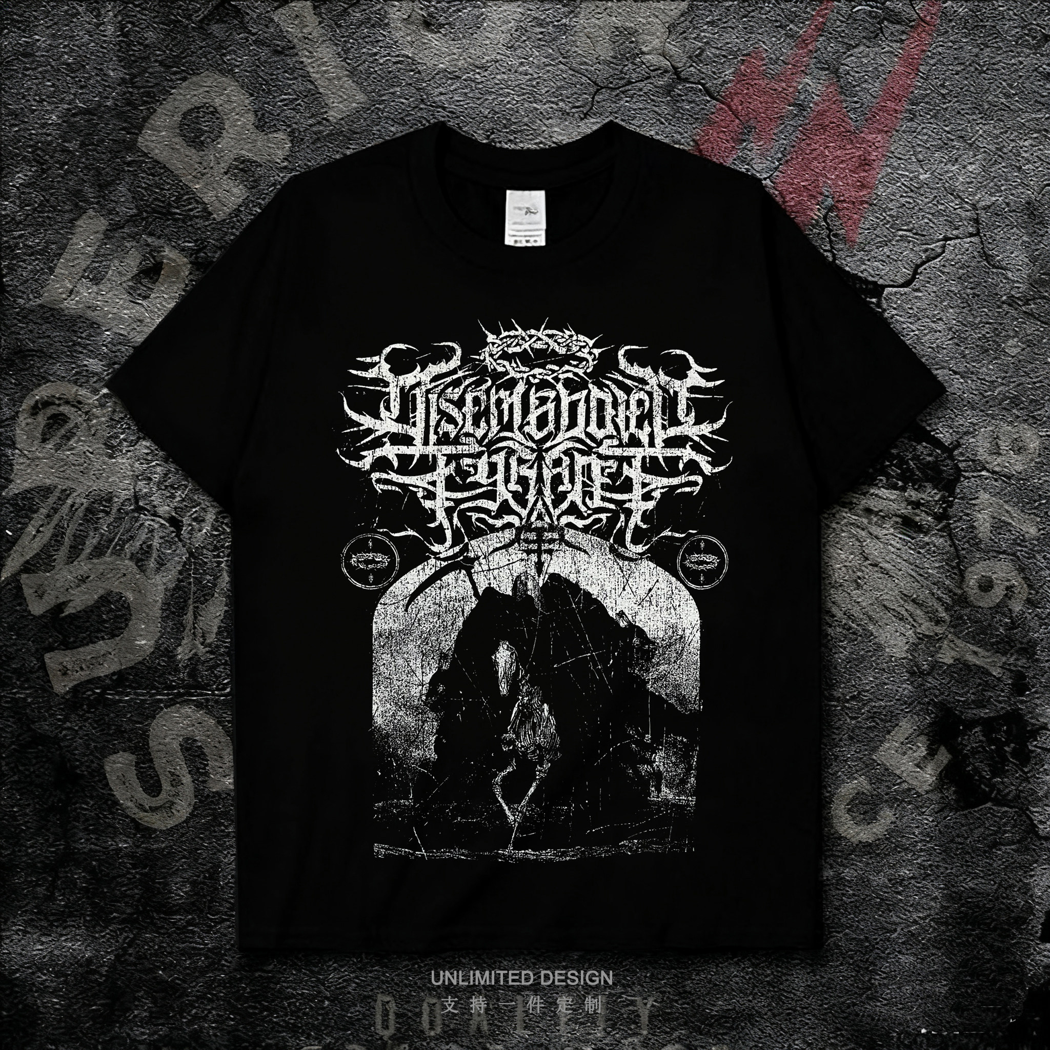 交响旋律死核乐队印花纯棉短袖T