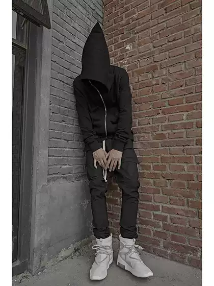 Pink Elephant Fhdx Dark Ro Style Wizard Hat Diagonal Zipper Hoodie ins Hip-Hop Street High Street Trend