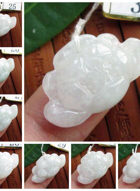 包真小莲花小吊坠假一赔三缅甸玉天然A货翡翠玉D21577实物拍图H31