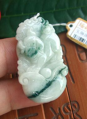 71090缅甸玉 天然A货翡翠玉 生肖猪吊坠牌 实物拍图 玉琳阁珠宝