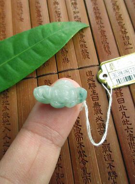 保真可手链用双孔翡翠玉莲花小吊坠75167实拍图缅甸天然A货翡翠玉