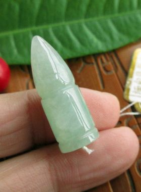 72931保真 仿子弹造型玉吊坠军迷用缅甸玉天然A货翡翠玉 实物拍图