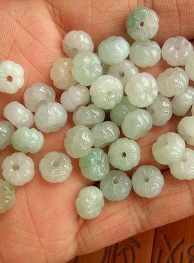 21252缅甸玉9mm天然A货翡翠玉DIY小配件手链小南瓜小坠子实拍图H7