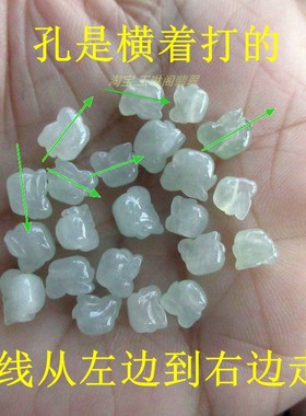 保真抽像款横孔款生肖兔小配件21628缅甸玉天然A货翡翠玉实拍H20