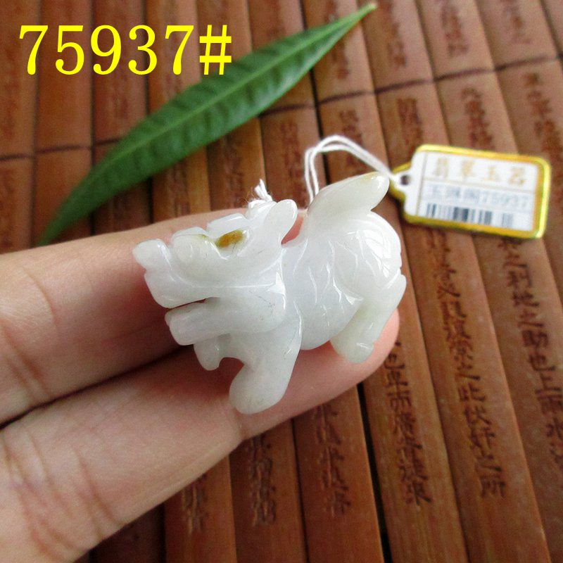 保真立体款玉麒麟吊坠玉琳阁实物拍图缅甸玉天然A货翡翠玉75937