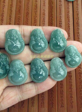 保真蓝水翡翠小财神小挂吊坠用21522纯天然的危料A货翡翠玉H31