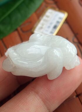 70785玉琳阁翡翠实物拍图缅甸玉天然A货翡翠蟾蜍三脚金蟾吊坠