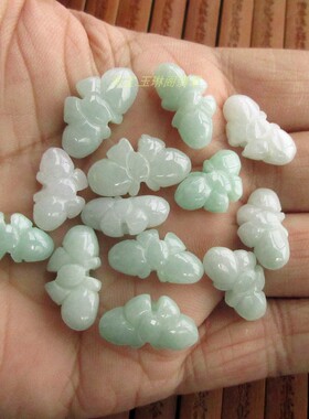 保真直通孔小蝴蝶手链用坠子21819实拍图缅甸玉天然A货翡翠玉H38