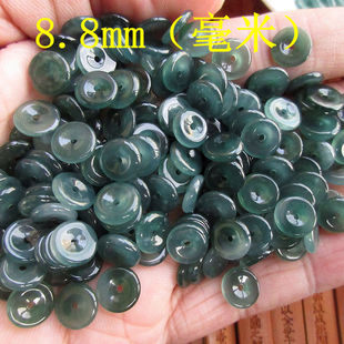 保真迷你翡翠小平安扣7 23危料天然A货H2 9mm蓝水玉扣隔珠片20479