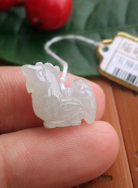 70611玉琳阁实物拍图缅甸玉天然A货翡翠玉迷你款小个生肖鸡小吊坠