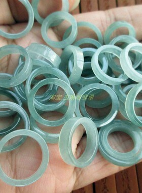 保真蓝水危料10-14mm跑马环小玉扣玉环21483缅甸天然A货翡翠玉N49