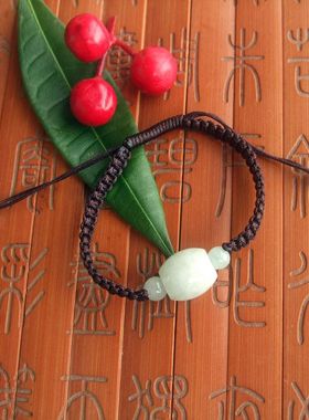 21262保真 路路通手链 转运珠手串 缅甸玉天然A货翡翠玉 实物拍图