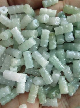 缅甸玉DIY配件用抽像小节节高玉竹节小翡翠玉20967天然翡翠A货H1