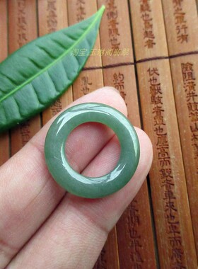 保真21-23mm大玉环玉圈油青色款玉扣21287-1缅甸玉天然A货翡N33