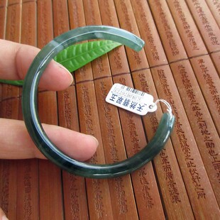 开口手镯内径56mm天然A货翡翠玉蓝水危料细条玉镯实物拍图76773