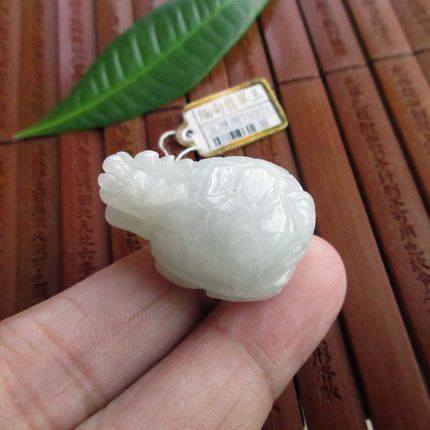 保真 立体款龙龟龙头龟大吊坠76021实物拍图 缅甸玉天然A货翡翠玉