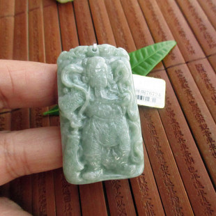 保真关二爷关公吊坠76724玉琳阁缅甸翡翠实物拍图天然A货翡翠玉