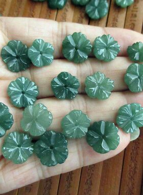 保真雪花小吊坠缅甸油青翡翠玉21656天然A货翡翠玉手链用小花H32