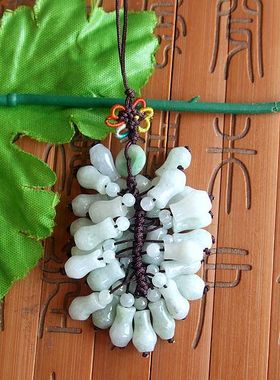 20699-4实拍缅甸玉天然A货翡翠玉瓶子平安包挂车挂手机挂饰钥匙挂